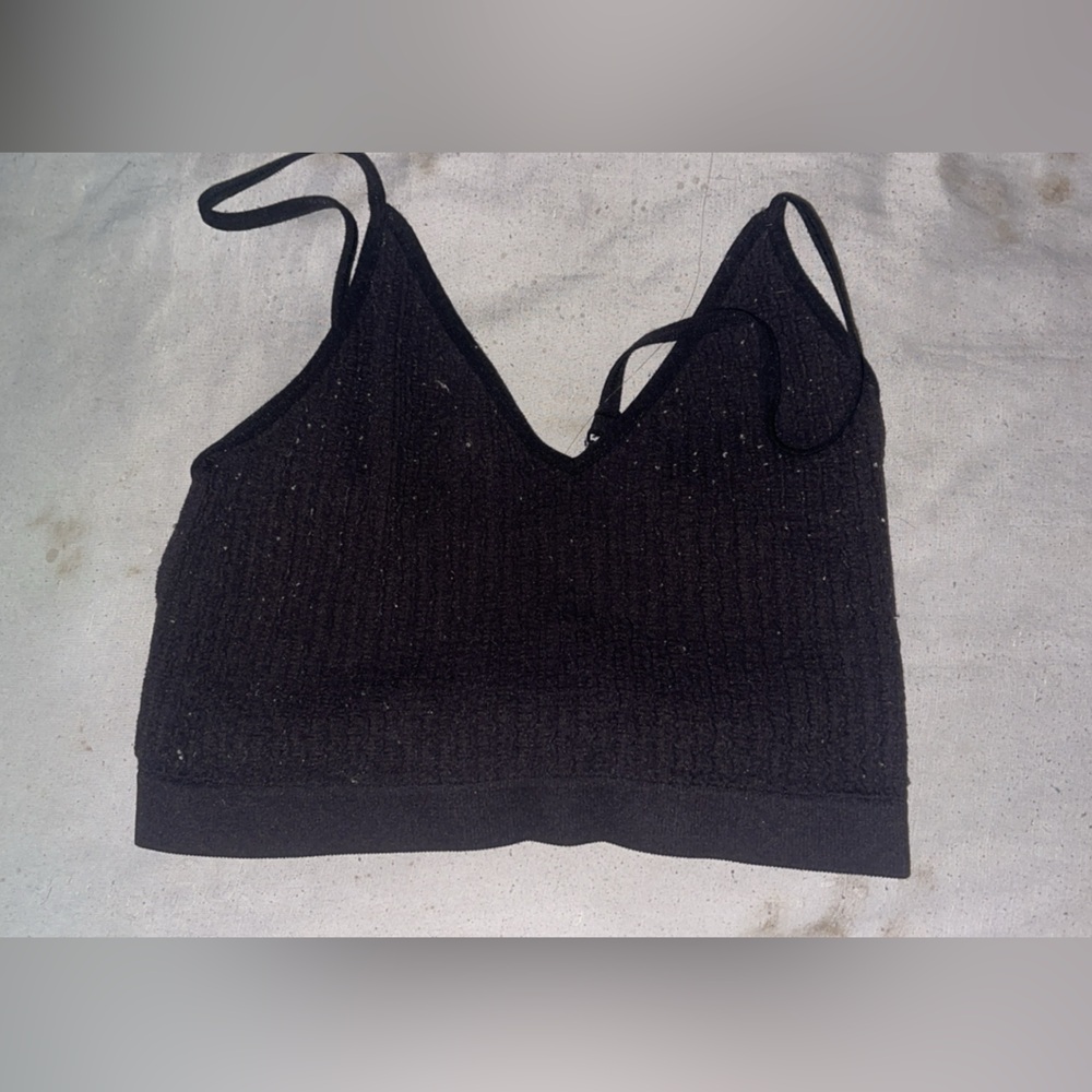 Black cropped tank top size M